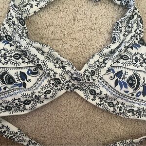 Boden Black and Blue Paisley Swimsuit Top